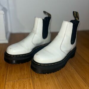 Dr. Marten Platform Chelsea Boot White